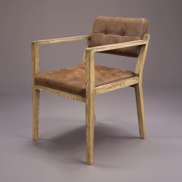 Интерьерное дизайнерское полукресло Олимп массив карагача o30-01