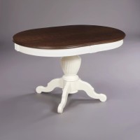 Стол Авангард овальный 130(+50)90 см массив бука, раздвижной со столешницей из шпона дуба