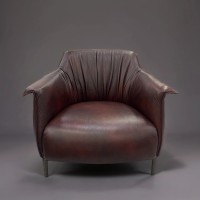 Интерьерное дизайнерское кресло Балли натуральная кожа